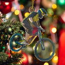 Gift For Yourself,Gift For Women,Gift For Men,Happy,Christmas,Custom Photo,Photo Hobby Ornament - Custom Photo Mountain Biking - Personalized Acrylic Photo Ornament