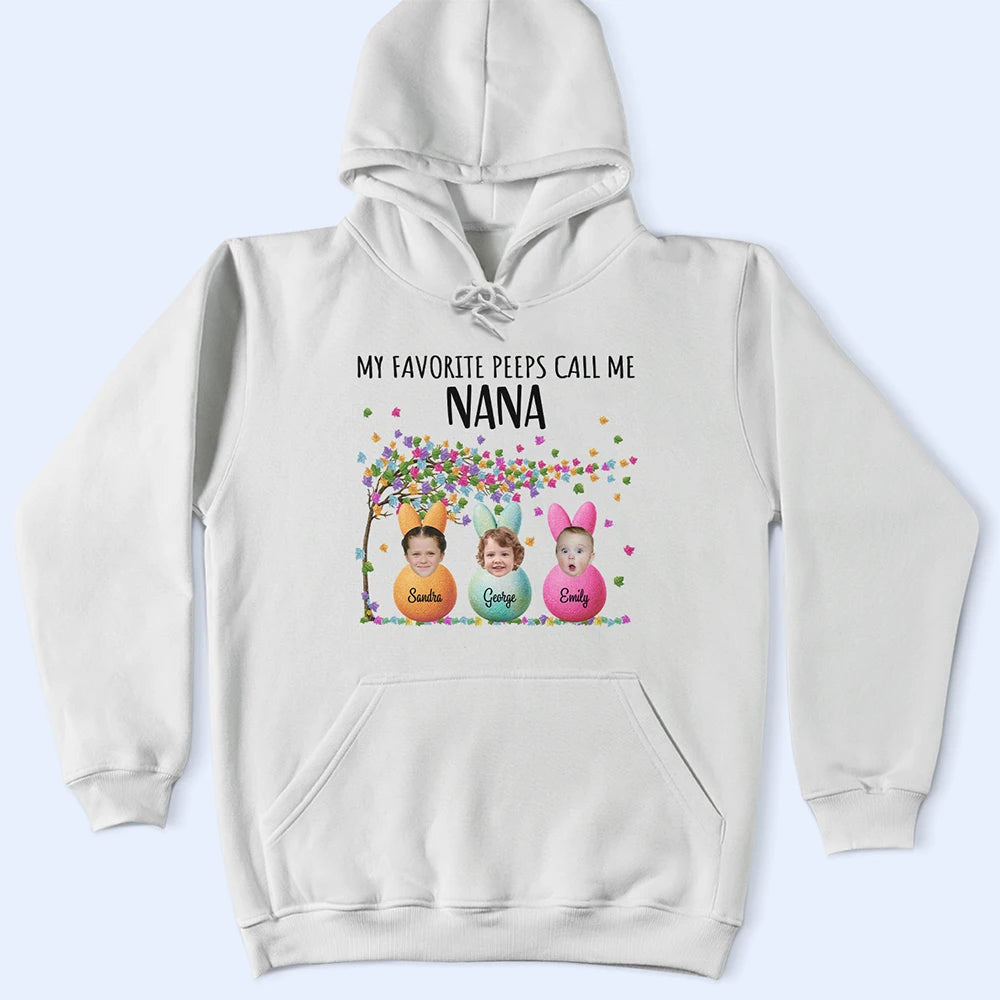 Funny,Gift For Mother,Gift For Grandma,Gift For Wife,Easter - Custom Photo My Favorite Peeps Call Me Grandma - Personalized T Shirt
