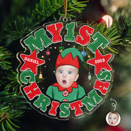 Custom Photo My First Christmas - Personalized Custom Shaped Acrylic Ornament
