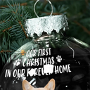 Christmas, Happy, Dog Lovers, Pet Lovers, Cat Lovers - Custom Photo My First Christmas In My Forever Home - Personalized Ball Ornament