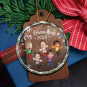 Custom Photo My Grandkids Grandparents Family - Personalized Circle Glass Ornament