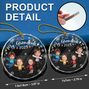 Custom Photo My Grandkids Grandparents Family - Personalized Circle Glass Ornament