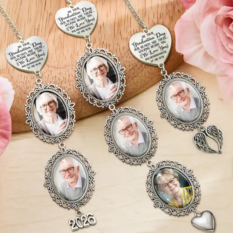 Graduation,Gift For Yourself,Custom Photo,Memorial,Sad - Custom Photo My Heart Is There - Personalized Graduation Tassel Charm