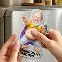 Custom Photo,Top Market,Gift For Men,Gift For Yourself,Humorous,Cut-Face Photo - Custom Photo My Hero Dad Bod - Personalized Squishy Acrylic Fridge Magnet