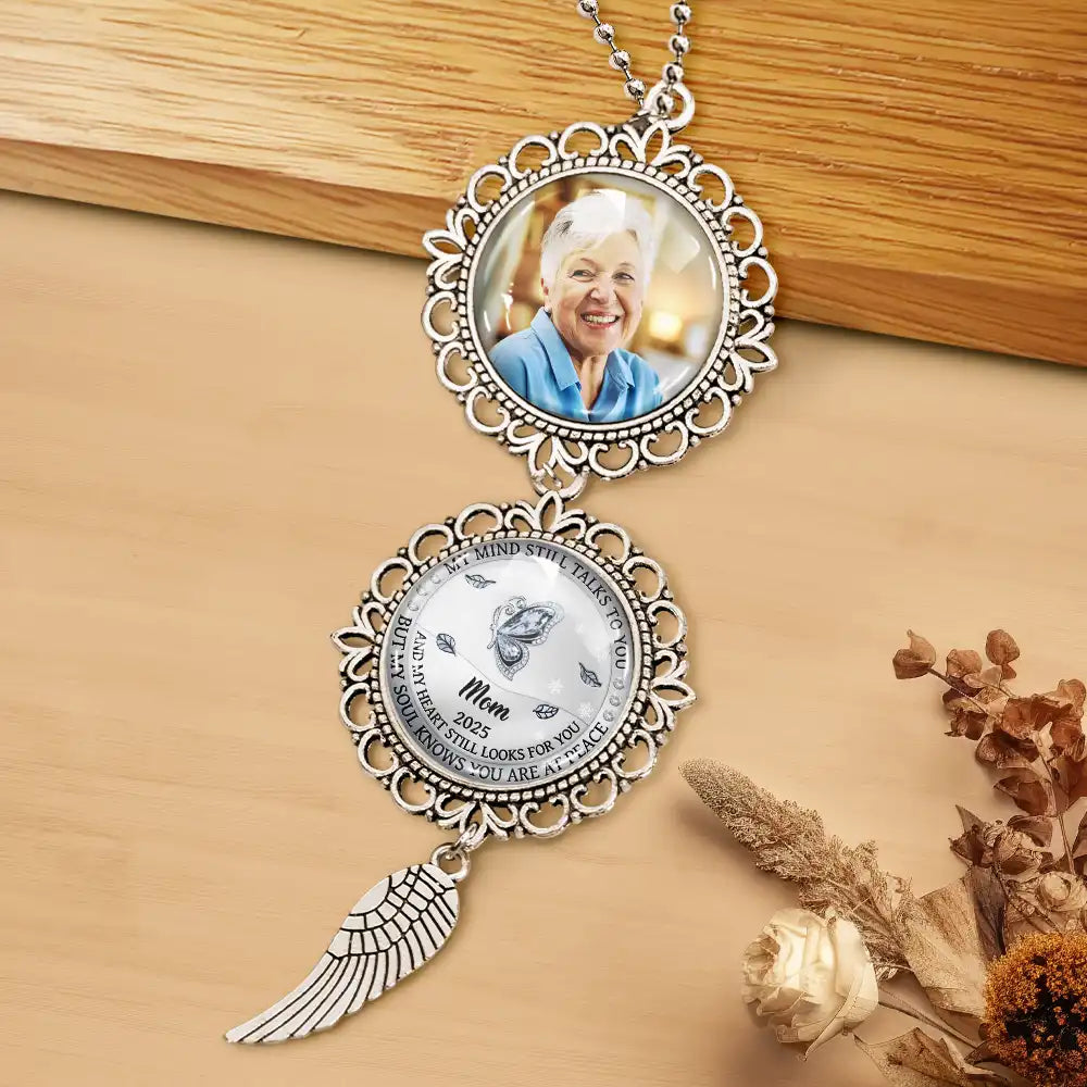 Memorial,Sad,Custom Photo - Custom Photo My Mind Still Talk To You - Personalized Photo Pendant Charm