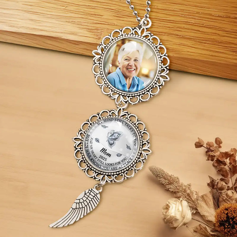 Memorial,Sad,Custom Photo - Custom Photo My Mind Still Talk To You - Personalized Photo Pendant Charm
