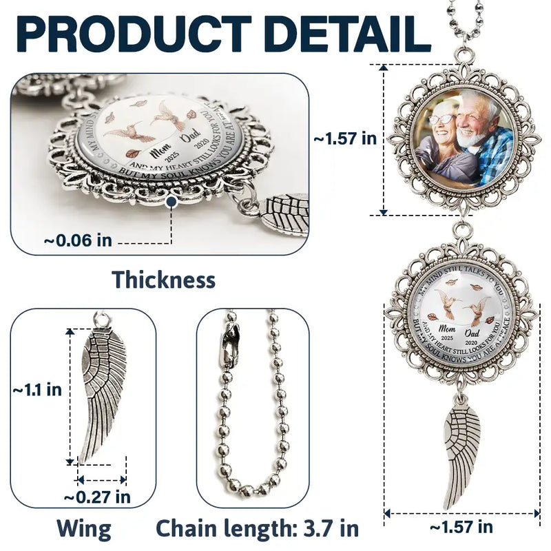 Memorial,Sad,Custom Photo - Custom Photo My Mind Still Talk To You - Personalized Photo Pendant Charm