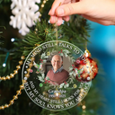 Memorial,Sad,Christmas - Custom Photo My Mind Still Talks To You - Personalized Circle Acrylic Ornament