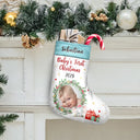 Custom Photo New Baby My First Christmas - Christmas Gift - Personalized Christmas Stocking