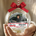Gift For Yourself,Christmas,Custom Photo,Happy - Custom Photo New Driver - Personalized 3D Acrylic Ball Ornament