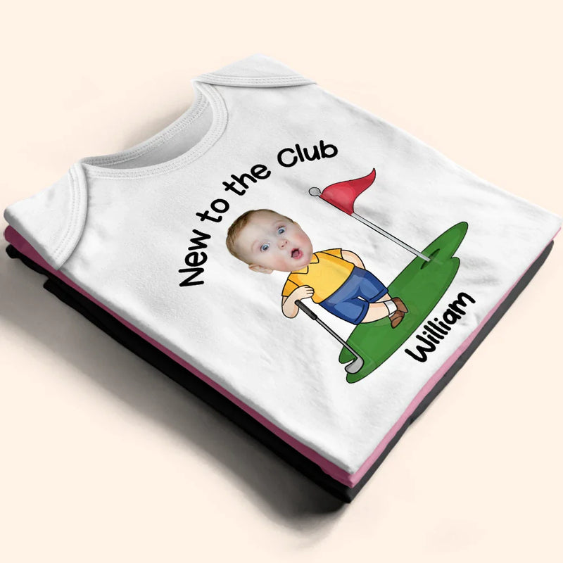Happy, Golf, Parents, Gift For Kids, New baby - Custom Photo New To The Club - Personalized Baby Onesie