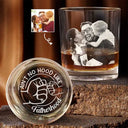 Gift For Father,Gift For Grandpa - Custom Photo No Hood Like Fatherhood - Personalized Engraved Whiskey Glass