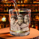 Gift For Father,Gift For Grandpa - Custom Photo No Hood Like Fatherhood - Personalized Engraved Whiskey Glass