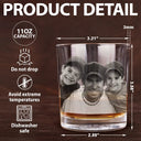 Gift For Father,Gift For Grandpa - Custom Photo No Hood Like Fatherhood - Personalized Engraved Whiskey Glass