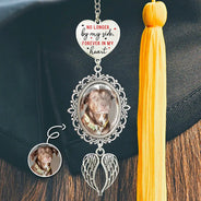 Graduation, Gift For Yourself, Custom Photo, Memorial, Sad - Custom Photo No Longer By Myself - Personalized Graduation Tassel Charm