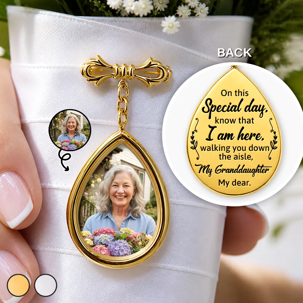 Custom Photo, Sympathetic, Gift For Yourself, Wedding, Dynamic Photo - Custom Photo On This Special Day Know That I Am Here - Personalized Teardrop Pin