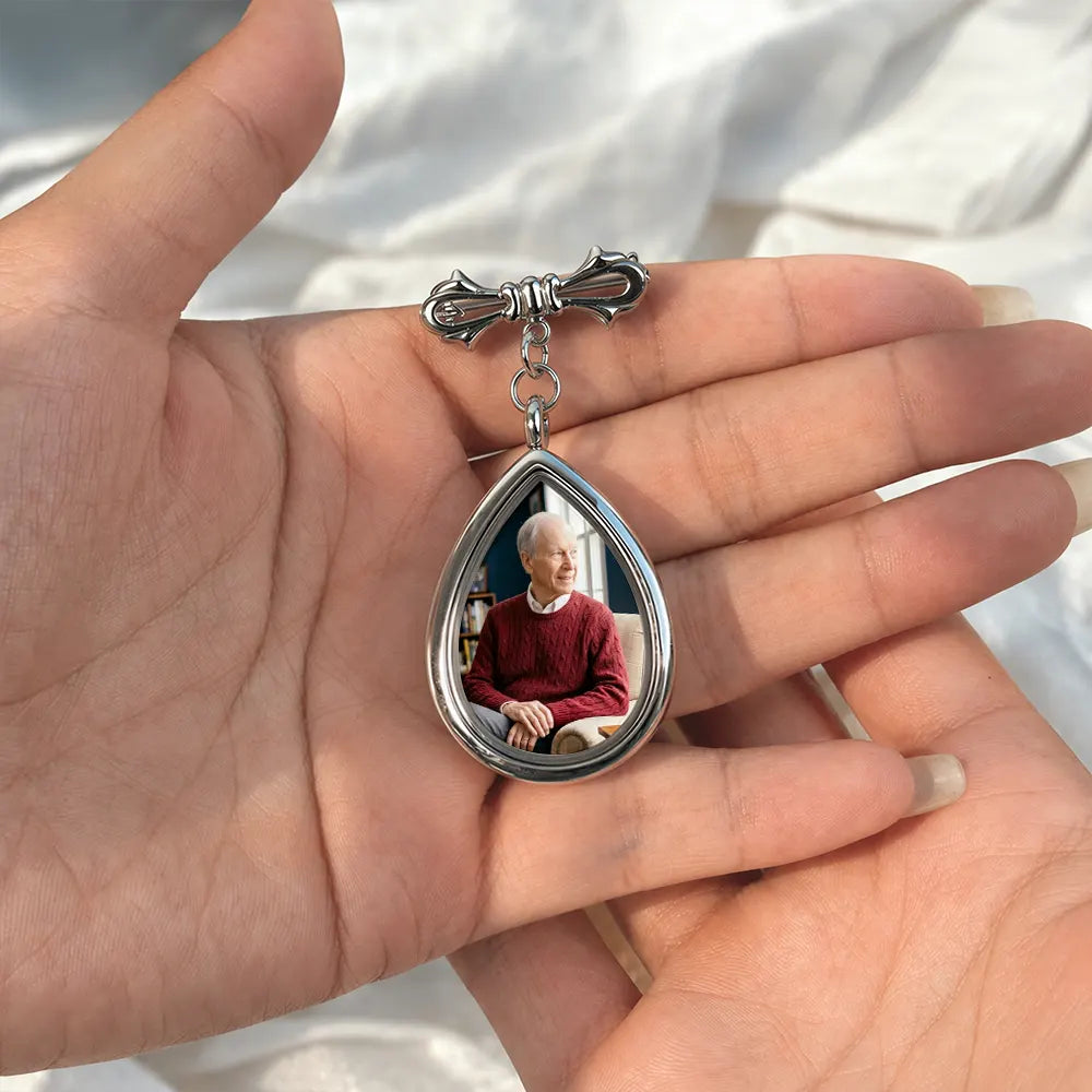 Custom Photo, Sympathetic, Gift For Yourself, Wedding, Dynamic Photo - Custom Photo On This Special Day Know That I Am Here - Personalized Teardrop Pin