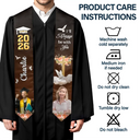 Graduation,Memorial,Family,Sad - Custom Photo On Your Graduation Day Memorial - Personalized Stoles