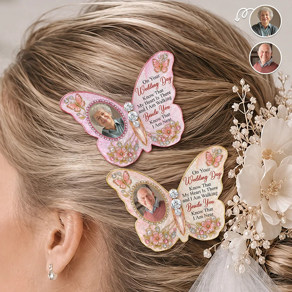 Sentimental,Custom Photo,Family,Wedding,Upload Full Photo - Custom Photo On Your Wedding Day Know That My Heart Is There - Personalized Brooch