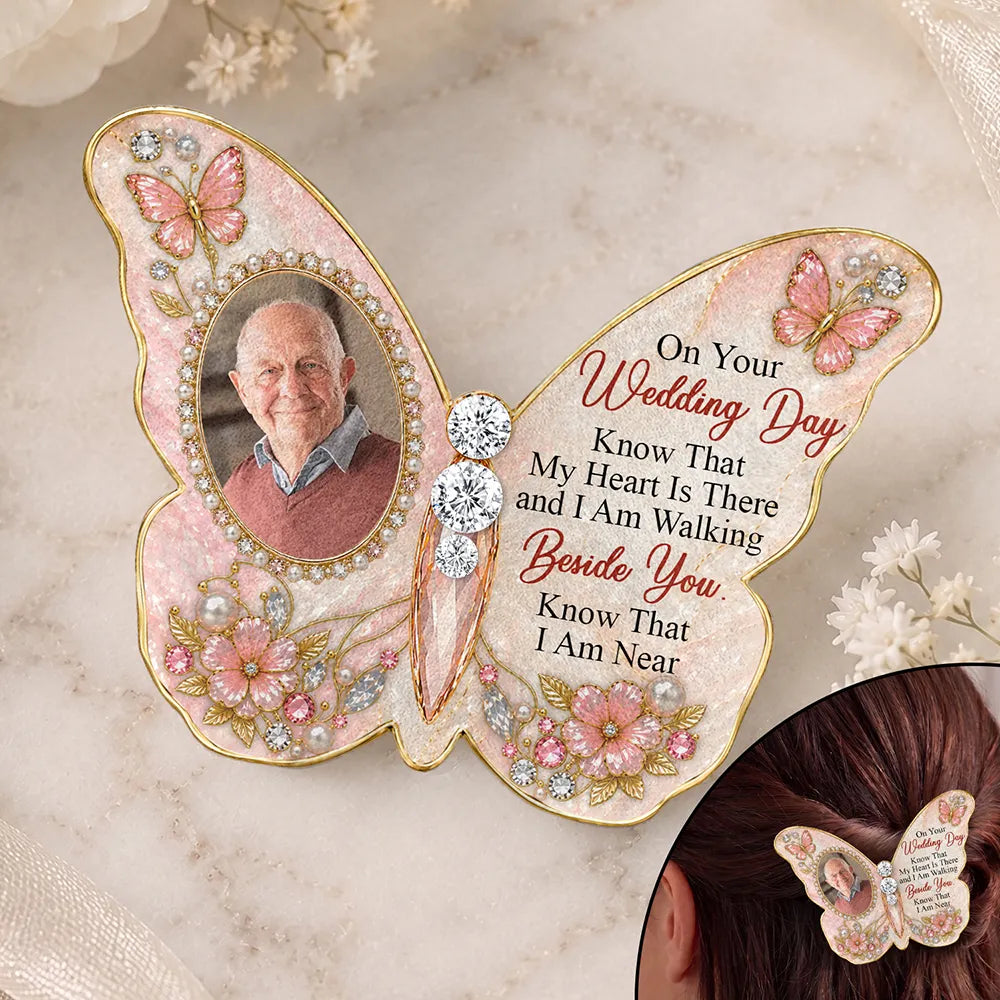 Sentimental,Custom Photo,Family,Wedding,Upload Full Photo - Custom Photo On Your Wedding Day Know That My Heart Is There - Personalized Brooch