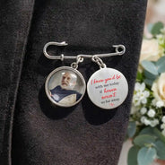 Wedding,Memorial,Family,Love,Non-Eng,Photo - Custom Photo On Your Wedding Day Know That My Heart Is There - Personalized Graduation Lapel Pin