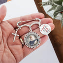 Wedding,Memorial,Family,Love,Non-Eng,Photo - Custom Photo On Your Wedding Day Know That My Heart Is There - Personalized Graduation Lapel Pin