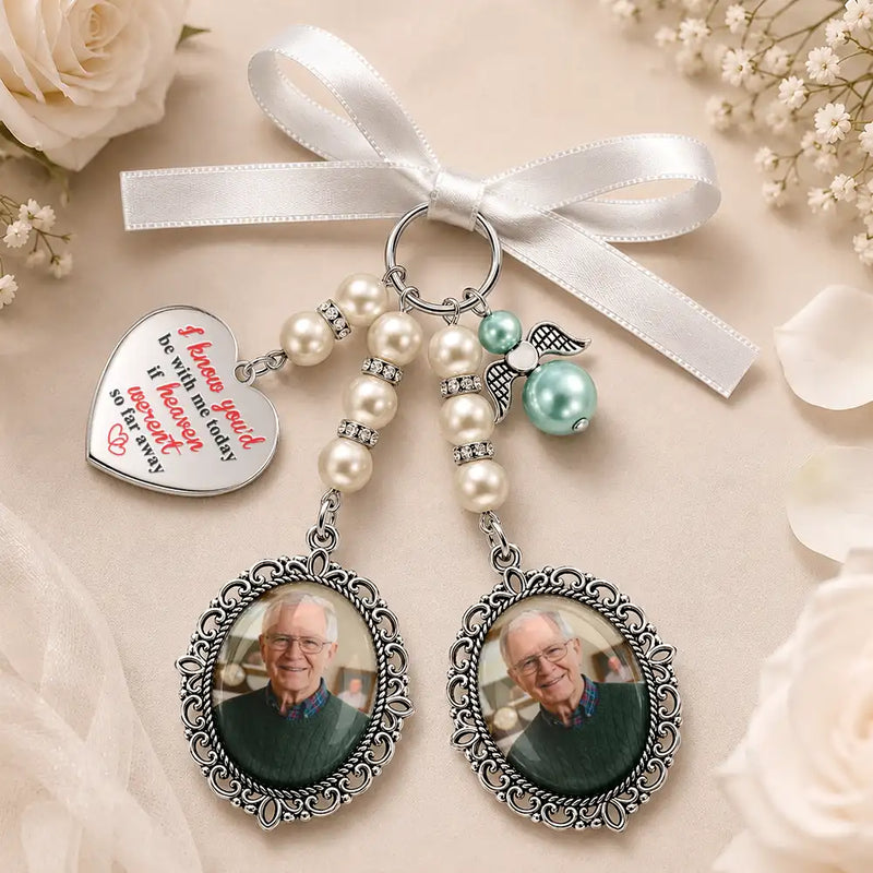 Sentimental,Custom Photo,Family,Wedding,Upload Full Photo - Custom Photo I'm Always With You Cardinal Bird - Personalized Photo Bouquet Charm