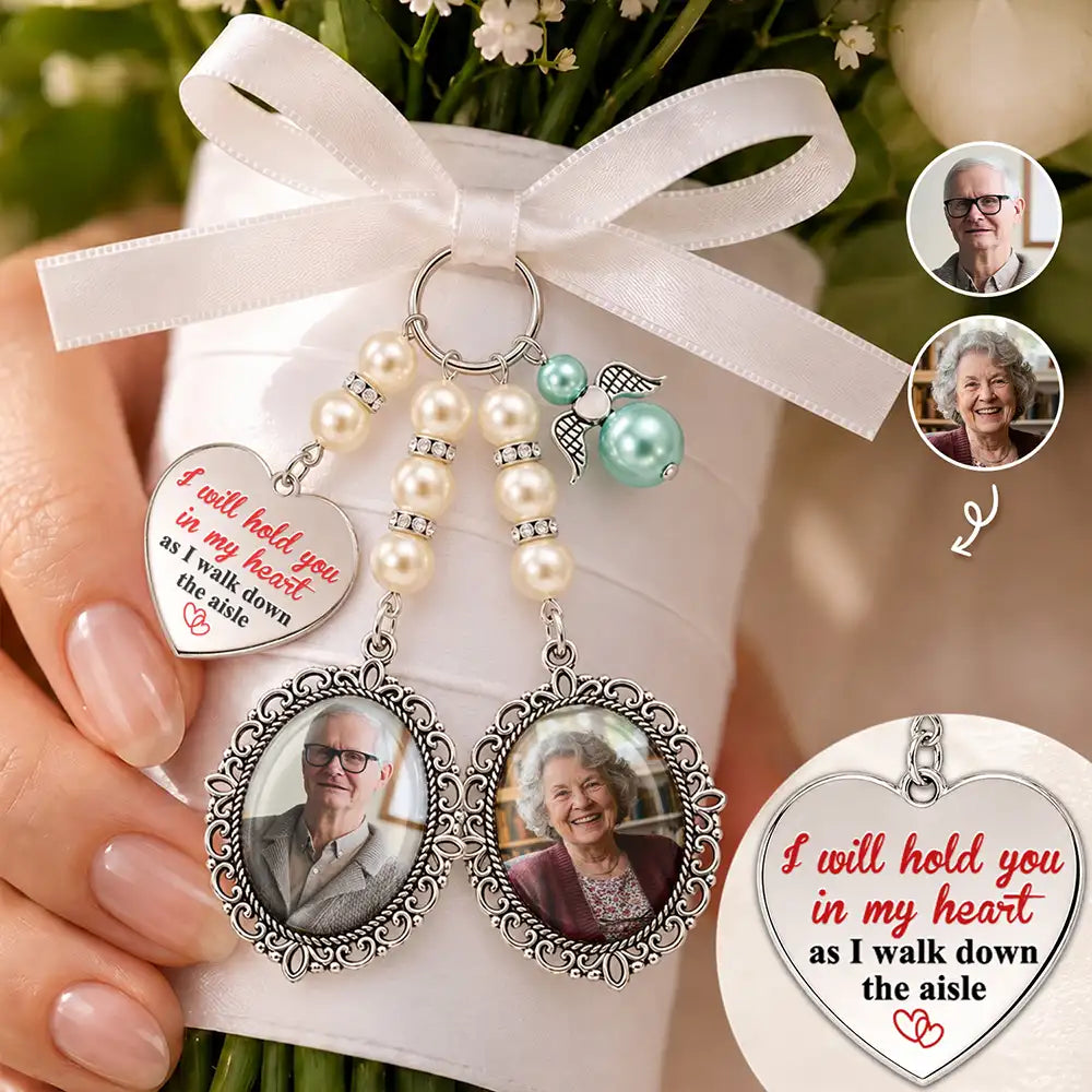 Sentimental,Custom Photo,Family,Wedding,Upload Full Photo - Custom Photo I'm Always With You Cardinal Bird - Personalized Photo Bouquet Charm