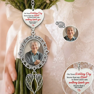 Custom Photo, Sympathetic, Gift For Yourself, Wedding, Upload Full Photo - Custom Photo On Your Wedding Day Know That My Heart Is There - Personalized Wedding Charm