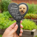 Memorial,Custom Photo,Pet Lovers,Pet Mom,Pet Dad,Dog Lovers,Dog Mom,Dog Dad,Cat Lovers,Cat Mom,Cat Dad,Sad - Custom Photo Once By My Side Forever In My Heart - Personalized Heart Slate Garden Stake