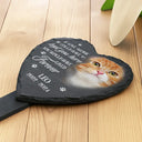 Memorial,Custom Photo,Pet Lovers,Pet Mom,Pet Dad,Dog Lovers,Dog Mom,Dog Dad,Cat Lovers,Cat Mom,Cat Dad,Sad - Custom Photo Once By My Side Forever In My Heart - Personalized Heart Slate Garden Stake