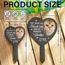 Memorial,Custom Photo,Pet Lovers,Pet Mom,Pet Dad,Dog Lovers,Dog Mom,Dog Dad,Cat Lovers,Cat Mom,Cat Dad,Sad - Custom Photo Once By My Side Forever In My Heart - Personalized Heart Slate Garden Stake