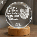 Sad, Memorial, Pet Lovers - Custom Photo Once By My Side Forever In My Heart - Personalized Crystal Globe Lamp