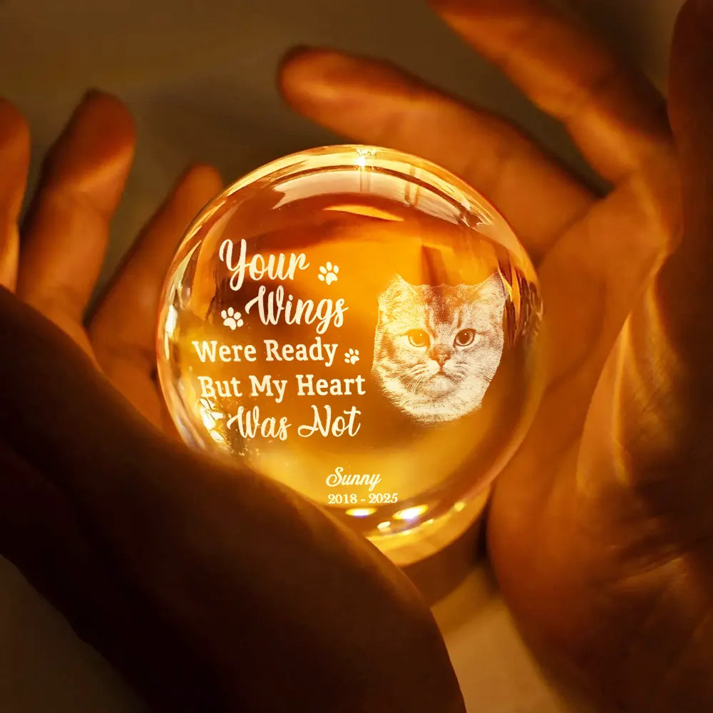 Sad, Memorial, Pet Lovers - Custom Photo Once By My Side Forever In My Heart - Personalized Crystal Globe Lamp