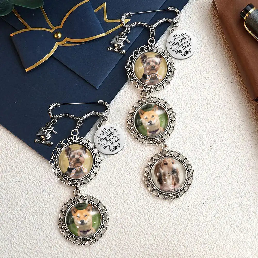 Graduation,Family,Love - Custom Photo Once By My Side Forever In My Heart - Personalized Graduation Tassel Pin