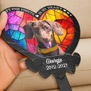 Memorial, Pet Lovers - Custom Photo Once By My Side Forever In My Heart - Personalized Metal Garden Stakea