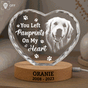 Pet Lovers,Cat Lovers,Dog Lovers,Sad,Memorial - Custom Photo Once By My Side Forever In My Heart Memorial Dog Cat - Personalized Crystal Heart Shaped Lamp