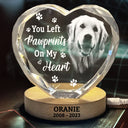 Pet Lovers,Cat Lovers,Dog Lovers,Sad,Memorial - Custom Photo Once By My Side Forever In My Heart Memorial Dog Cat - Personalized Crystal Heart Shaped Lamp