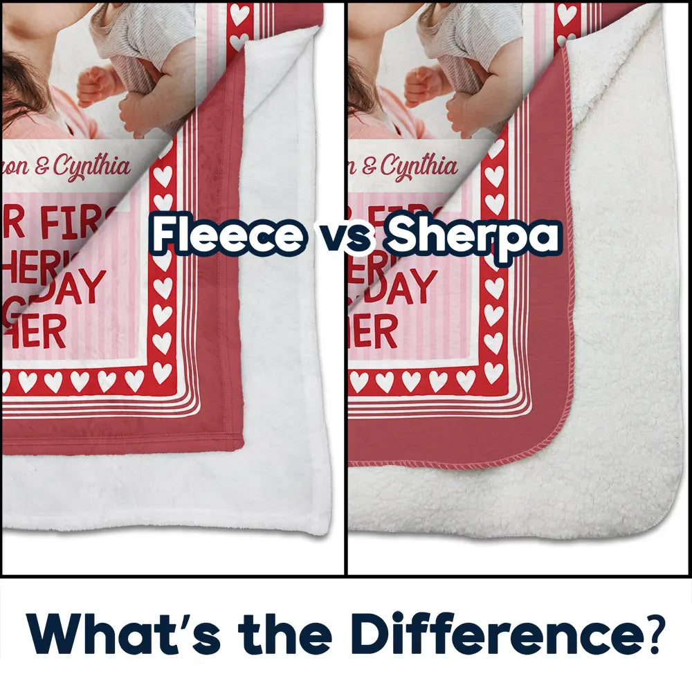 New Mom,New Dad,New baby,Gift For Mother,Love,Happy,Custom Photo - Custom Photo Our First Mother's Day Together Newborn Baby - Personalized Fleece Blanket, Sherpa Blanket