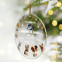 Gift For Wife,Gift For Husband,Gift For Men,Gift For Women,Gift For Couples,Christmas,Happy,New baby,Dog Lovers,Dog Mom,Dog Dad,Dog Couple - Custom Photo Our Humans Are Having A Baby Pregnancy Announcement Dog 3D Effect - Personalized Circle Acrylic Ornament