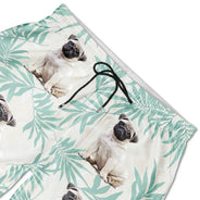 Pet Lovers, Family, Summer - Custom Photo Palm Leaf Vacation Vibe - Personalized Unisex Beach Shorts