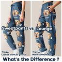 Pet Lovers,Pet Mom,Pet Dad,Dog Lovers,Dog Mom,Dog Dad,Cat Lovers,Cat Mom,Cat Dad,Custom Photo,Happy - Custom Photo Paw Print Horseshoe Carrot Pattern Cute Pet Photo - Personalized Pajama Pants