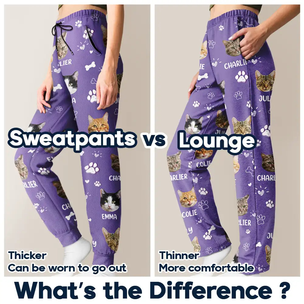 Pet Lovers, Custom Photo, Happy - Custom Photo Paw Prints In My Heart Pet Mom Dad Dog Cat Lover - Personalized Pajama Pants