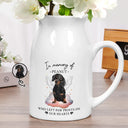 Sad,Memorial,Dog Lovers,Cat Lovers,Pet Lovers - Custom Photo Paw Prints On Our Hearts Memorial Dog Cat - Personalized Ceramic Flower Vase