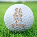 Gift For Father, Sport Dad, Golf, Custom Photo, Happy - Custom Photo Pencil Drawing Best Dad By Par - Personalized Golf Ball