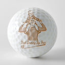 Gift For Father, Sport Dad, Golf, Custom Photo, Happy - Custom Photo Pencil Drawing Best Dad By Par - Personalized Golf Ball