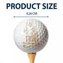Gift For Father, Sport Dad, Golf, Custom Photo, Happy - Custom Photo Pencil Drawing Best Dad By Par - Personalized Golf Ball