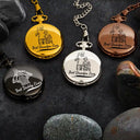 Gift For Father,Love - Custom Photo Pencil Drawing Best Dad Grandpa Ever - Personalized Pocket Watch