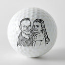 Happy,Sport Dad,Golf,Gift For Father,Gift For Men - Custom Photo Pencil Drawing Best Daddy By Par - Personalized Golf Ball