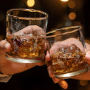 Custom Photo, Pet Lovers, Pet Dad, Dog Lovers, Happy - Custom Photo Pencil Drawing Dog Cat Portrait - Personalized Engraved Whiskey Glass